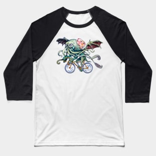 Cthulhu Riding A Bicycle Baseball T-Shirt